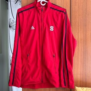 Adidas NC State Wolfpack Red Full Zip Track Jacket Size S